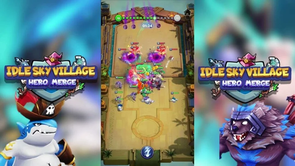 idle sky village hero merge